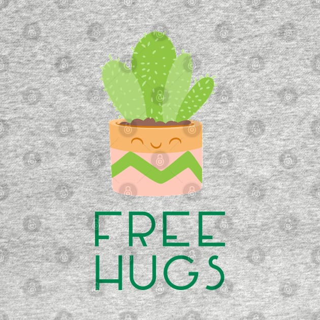 Free Hugs Cute Cactus House Plant by sentinelsupplyco